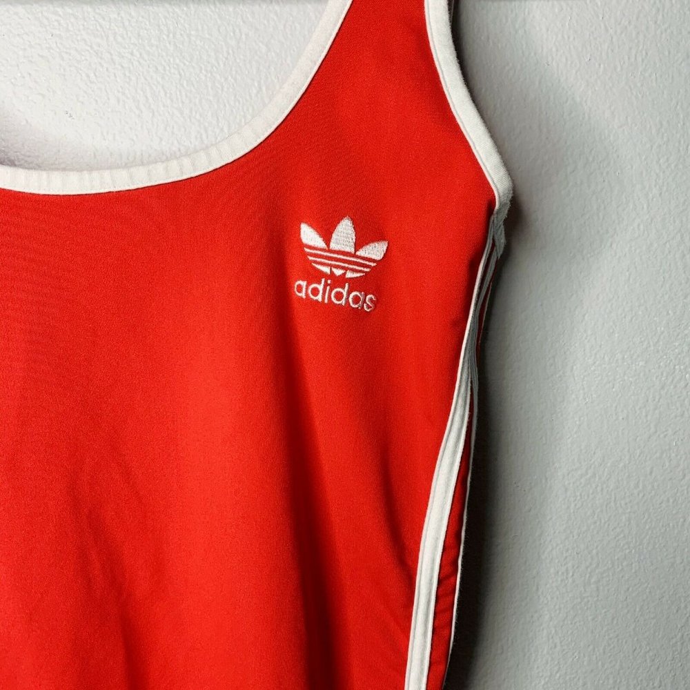 Adidas Red White 3 Stripe Bodysuit Size XL - Picture 2 of 5